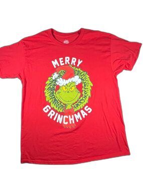 The Grinch Merry Grinchmas Graphic Tee Red Size Large